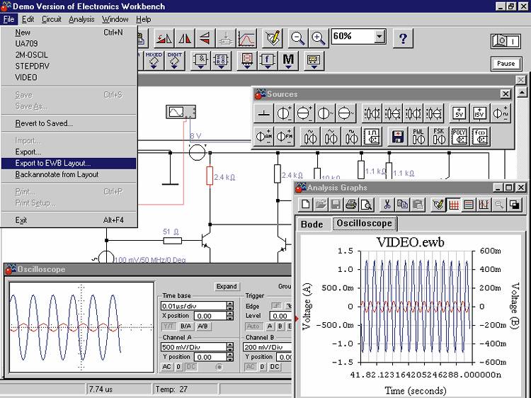 Учебное пособие: Система моделювання Electronics Workbench