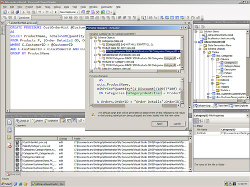 Управление изменениями в базах данных в среде Visual Studio Team Edition for Database Professionals