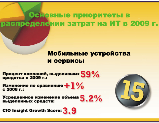 Основные приоритеты в распределении затрат на ИТ в 2009 г. Основные приоритеты в распределении затрат на ИТ в 2009 г.