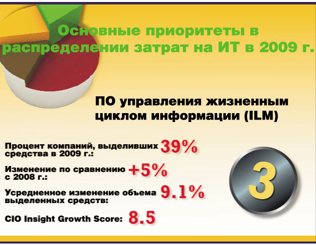 Основные приоритеты в распределении затрат на ИТ в 2009 г. Основные приоритеты в распределении затрат на ИТ в 2009 г.