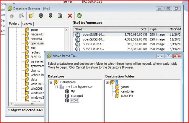 Скриншот VMware ESX Server 3.5 иллюстрирует усовершенствования, внесенные в ESX Server в области взаимодействия с системой хранения Скриншот VMware ESX Server 3.5 иллюстрирует усовершенствования, внесенные в ESX Server в области взаимодействия с системой хранения