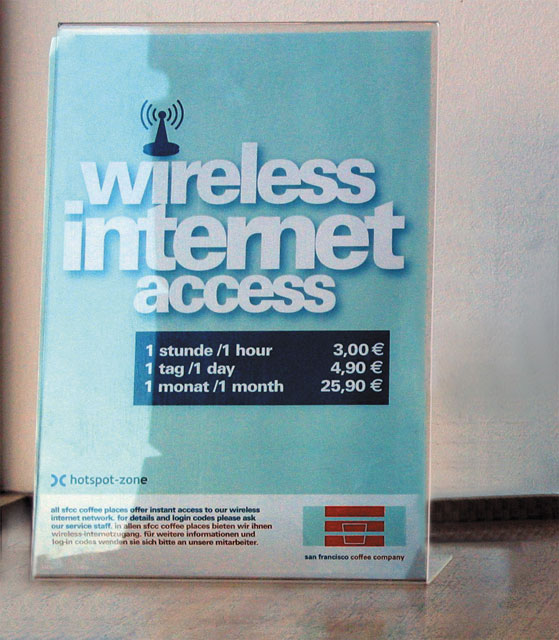 Пример типичного западного прайс-листа на цены за Wi-Fi-доступ Пример типичного западного прайс-листа на цены за Wi-Fi-доступ