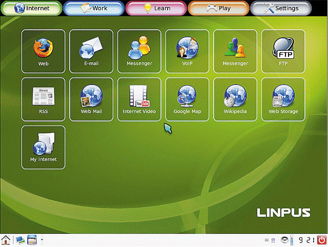 Облегченный интерфейс пользователя в Linpus Linux Lite Облегченный интерфейс пользователя в Linpus Linux Lite