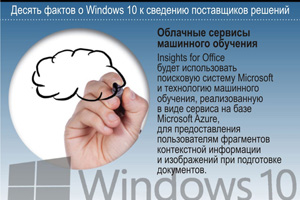 Облачные сервисы машинного обучения. Insights for Office будет использовать поисковую систему Microsoft и технологию машинного обучения, реализованную в виде сервиса на базе Microsoft Azure, для предоставления пользователям фрагментов контекстной информации и изображений при подготовке документов.