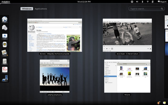 Activities Overview — новая функция GNOME 3.0 Activities Overview — новая функция GNOME 3.0