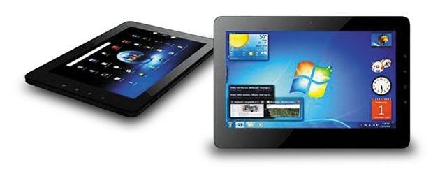 ViewSonic ViewPad 10Pro на платформе Oak Trail может работать под управлением Android (слева) или Windows 7 (справа) ViewSonic ViewPad 10Pro на платформе Oak Trail может работать под управлением Android (слева) или Windows 7 (справа)