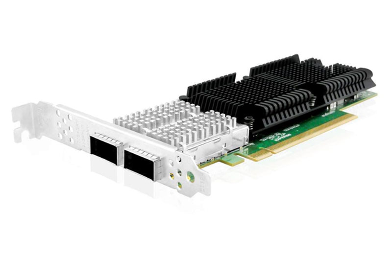 Сетевой адаптер LR-LINK PCIE 100GB позволяет добавить в конфигурацию системы два порта 100GbE