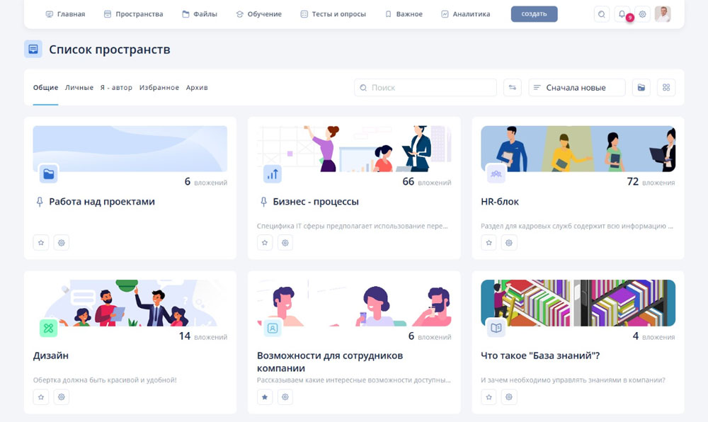 «Пространство — папка — документ»