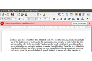 В LibreOffice 5.4 реализована новая возможность подписывать файлы ODF с помощью ключей OpenPGP в Linux