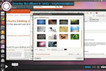 Появляющиеся при наведении курсора линейки прокрутки Ayatana в интерфейсе Ubuntu Unity