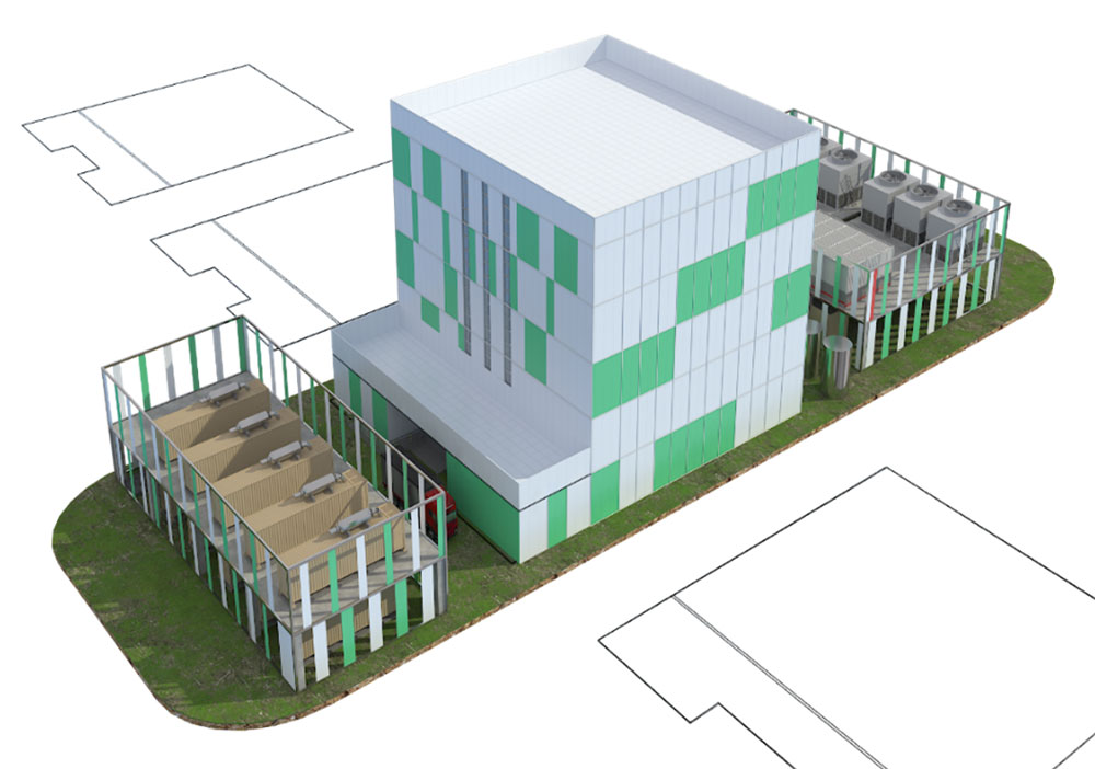 Трехмерный обзор готового модульного центра обработки данных Huawei Cloud