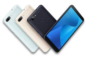 Три варианта расцветки металлического корпуса ASUS ZenFone Max Plus (M1): чёрная, серебристо-голубая и золотистая