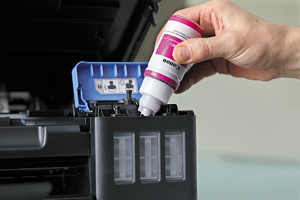 Бескартриджная конструкция позволяет экономично и с высокой производительностью работать в условиях дома и небольшого офиса