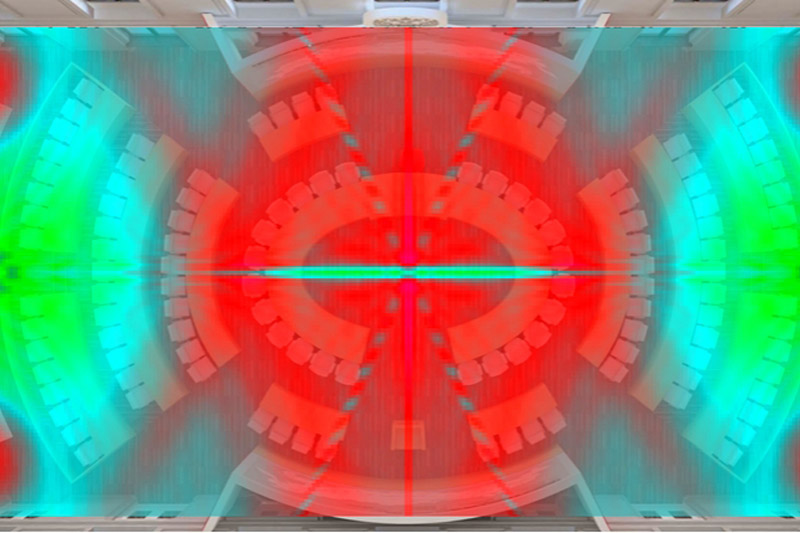 Рис. 1. Акустическая модель неправильно озвученного конференц-зала. Источник: “Арис”